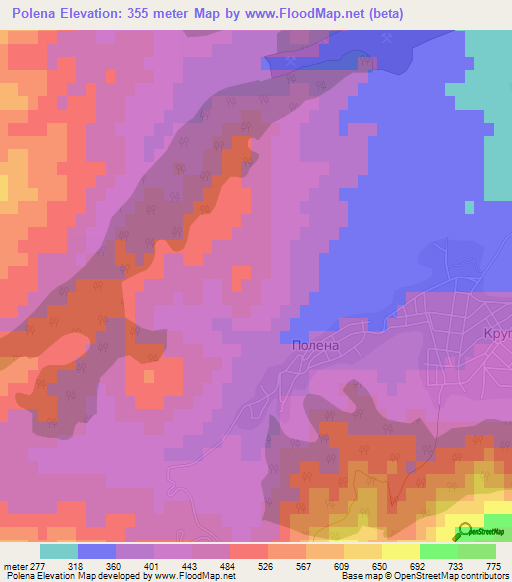 Polena,Bulgaria Elevation Map