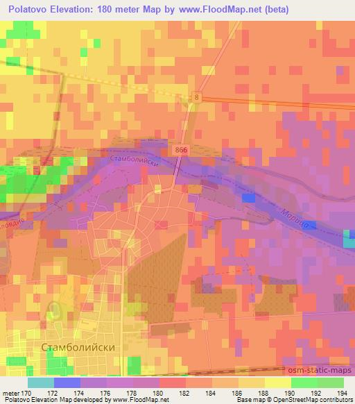 Polatovo,Bulgaria Elevation Map