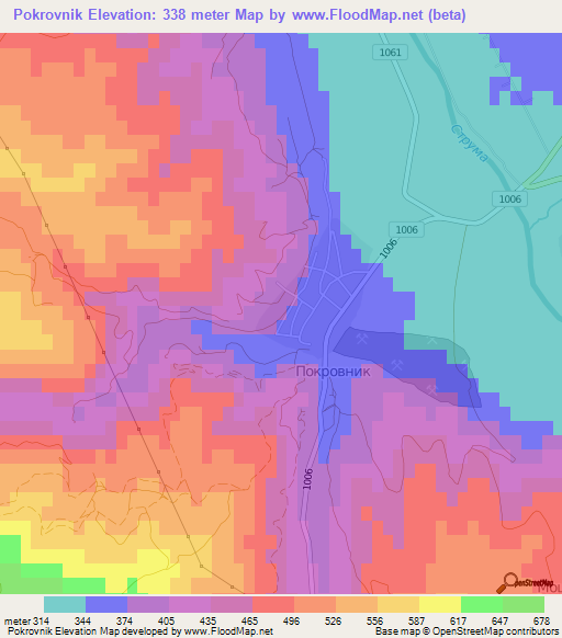 Pokrovnik,Bulgaria Elevation Map