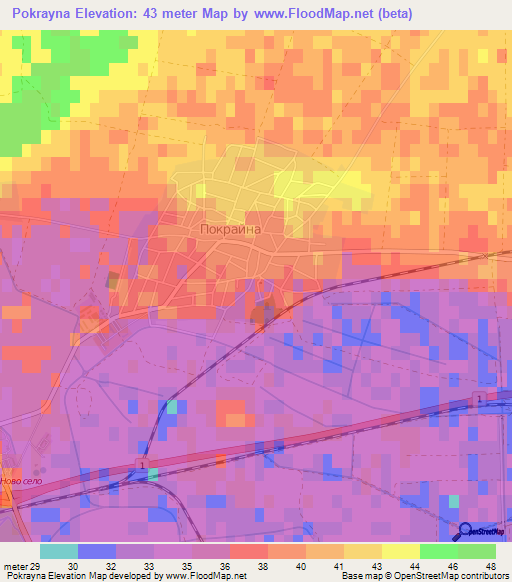 Pokrayna,Bulgaria Elevation Map