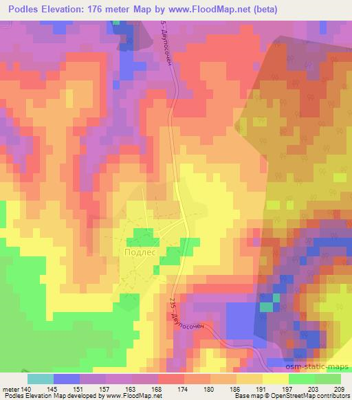 Podles,Bulgaria Elevation Map