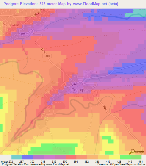 Podgore,Bulgaria Elevation Map