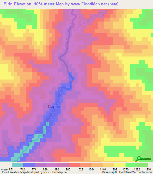 Pirin,Bulgaria Elevation Map