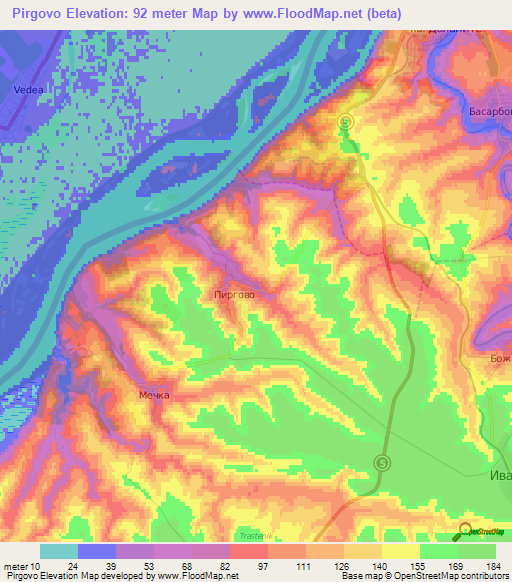 Pirgovo,Bulgaria Elevation Map