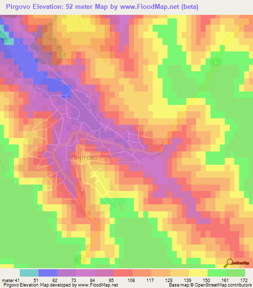 Pirgovo,Bulgaria Elevation Map