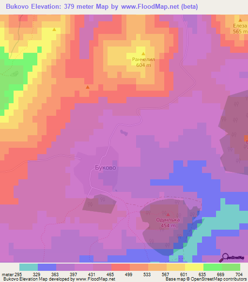 Bukovo,Bulgaria Elevation Map