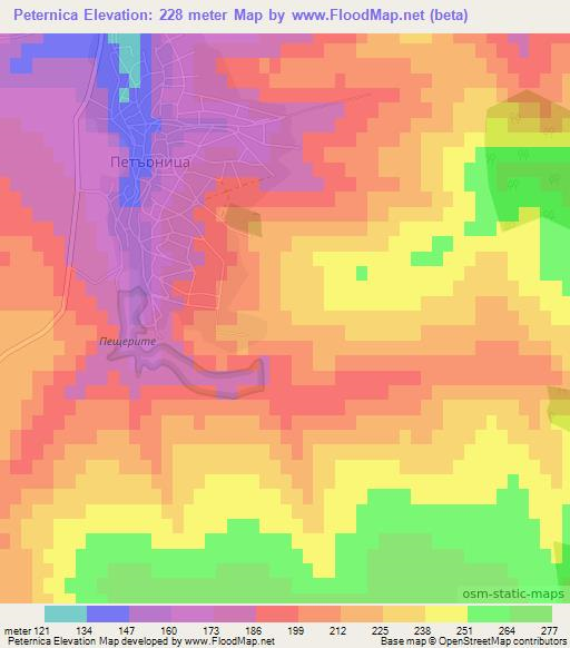 Peternica,Bulgaria Elevation Map