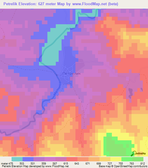 Petrelik,Bulgaria Elevation Map