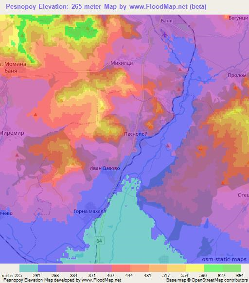 Pesnopoy,Bulgaria Elevation Map