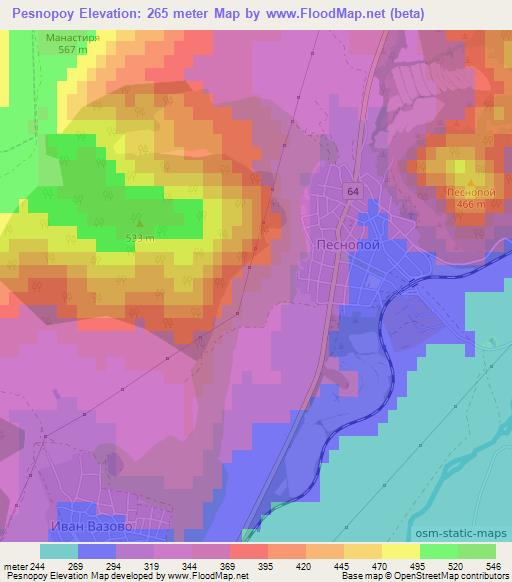 Pesnopoy,Bulgaria Elevation Map