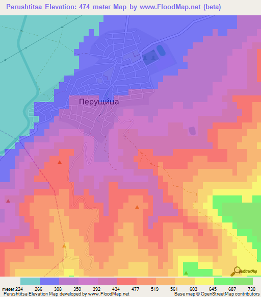 Perushtitsa,Bulgaria Elevation Map