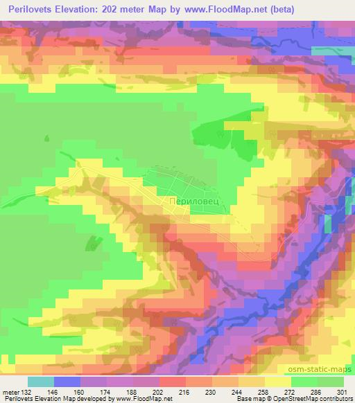 Perilovets,Bulgaria Elevation Map
