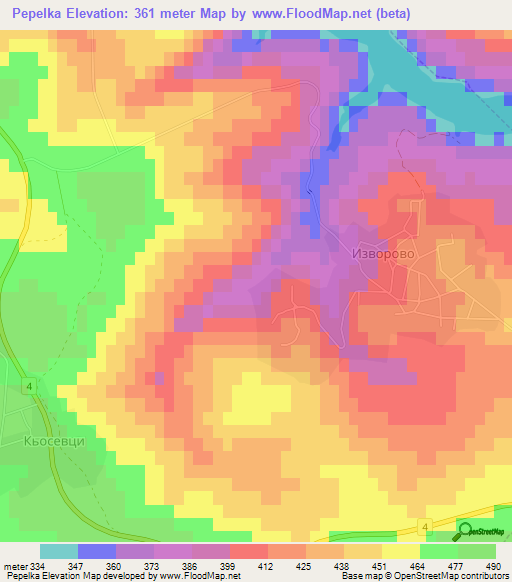Pepelka,Bulgaria Elevation Map