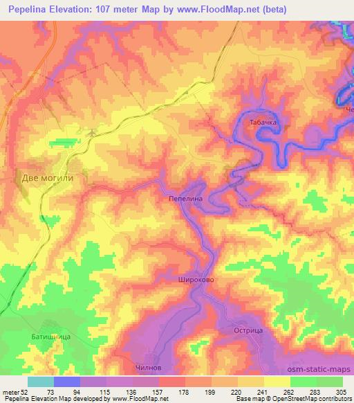 Pepelina,Bulgaria Elevation Map