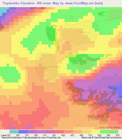 Paydushko,Bulgaria Elevation Map