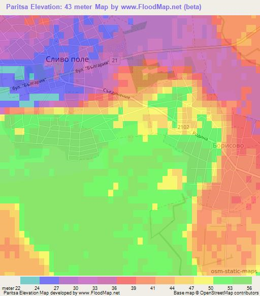 Paritsa,Bulgaria Elevation Map