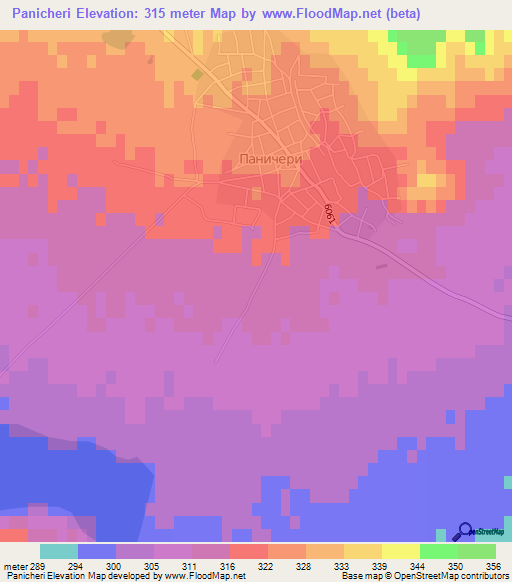 Panicheri,Bulgaria Elevation Map