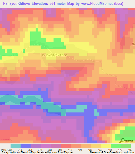 Panayot-Khitovo,Bulgaria Elevation Map