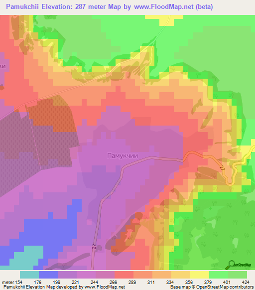 Pamukchii,Bulgaria Elevation Map
