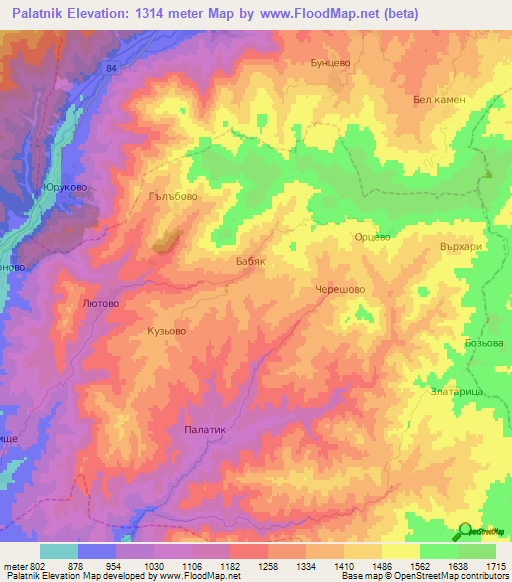 Palatnik,Bulgaria Elevation Map
