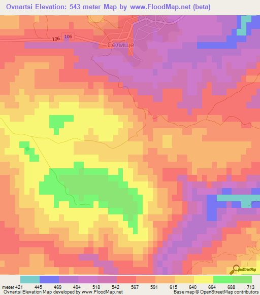 Ovnartsi,Bulgaria Elevation Map