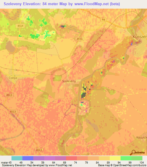 Szeleveny,Hungary Elevation Map