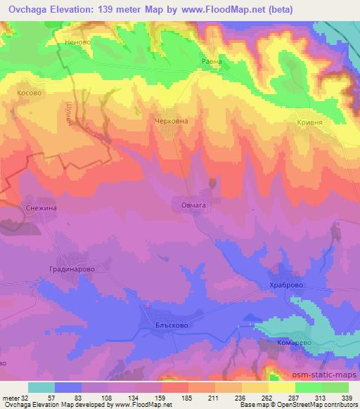 Ovchaga,Bulgaria Elevation Map