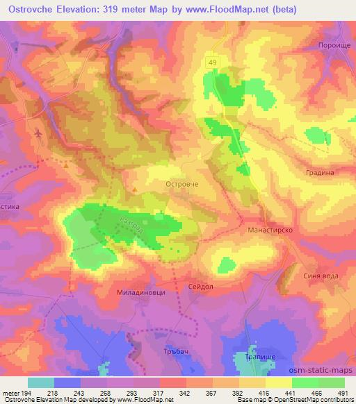 Ostrovche,Bulgaria Elevation Map