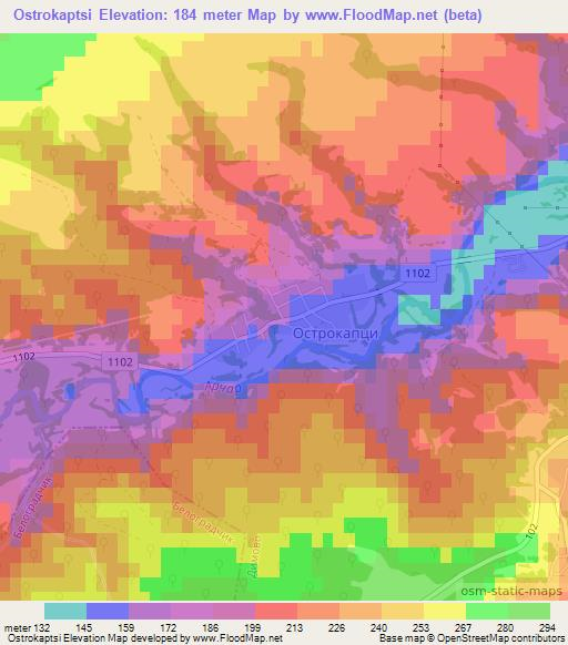 Ostrokaptsi,Bulgaria Elevation Map