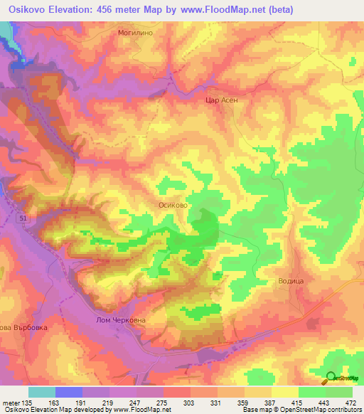 Osikovo,Bulgaria Elevation Map