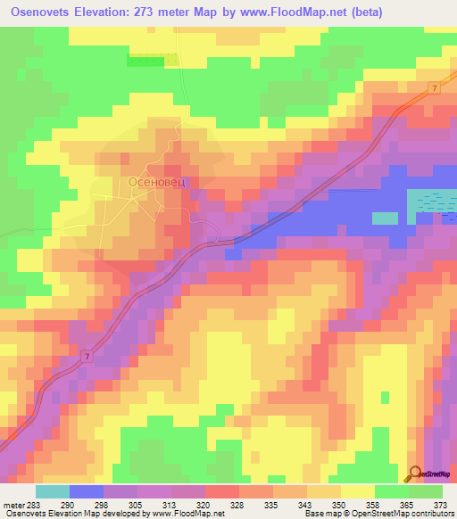 Osenovets,Bulgaria Elevation Map