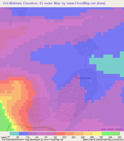 Orti-Makhala,Bulgaria Elevation Map