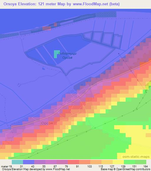 Orsoya,Bulgaria Elevation Map