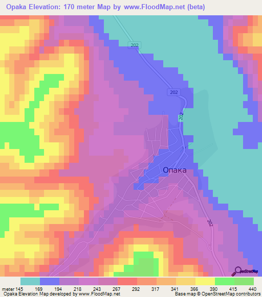 Opaka,Bulgaria Elevation Map