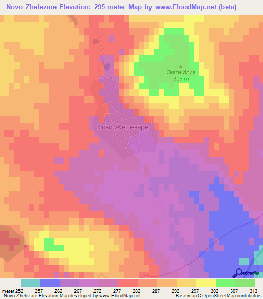 Novo Zhelezare,Bulgaria Elevation Map