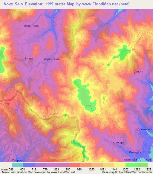 Novo Selo,Bulgaria Elevation Map