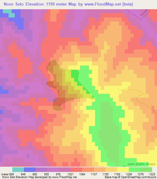 Novo Selo,Bulgaria Elevation Map