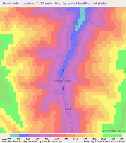Novo Selo,Bulgaria Elevation Map