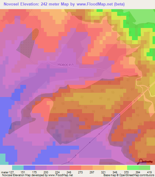Novosel,Bulgaria Elevation Map