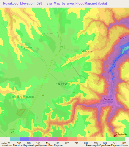 Novakovo,Bulgaria Elevation Map
