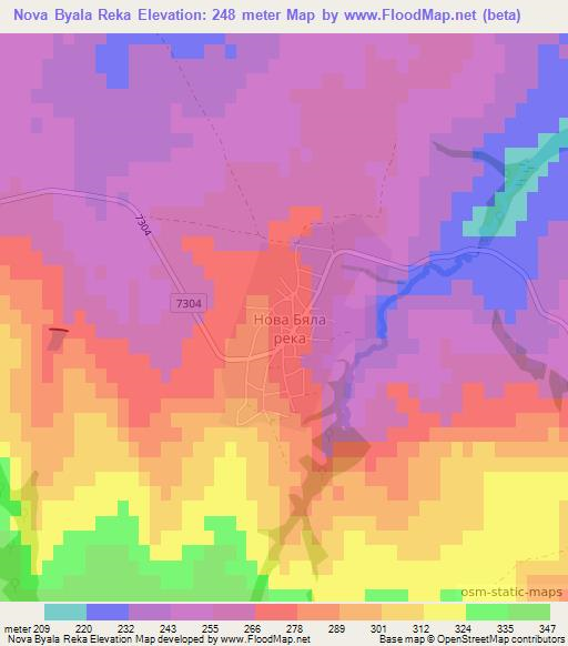 Nova Byala Reka,Bulgaria Elevation Map