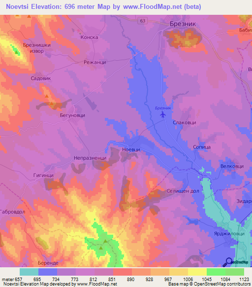 Noevtsi,Bulgaria Elevation Map