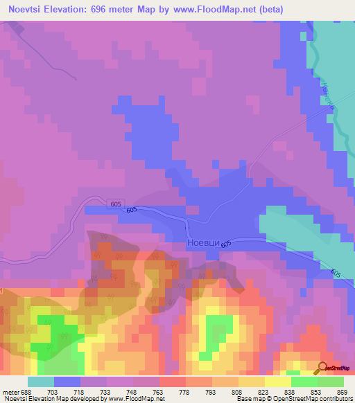 Noevtsi,Bulgaria Elevation Map