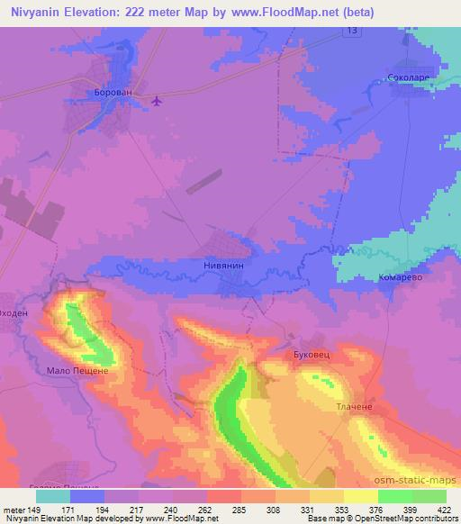 Nivyanin,Bulgaria Elevation Map