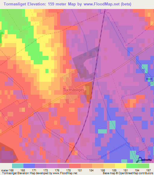 Tormasliget,Hungary Elevation Map
