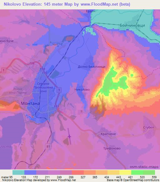 Nikolovo,Bulgaria Elevation Map