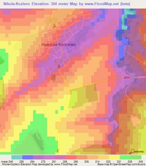 Nikola-Kozlevo,Bulgaria Elevation Map