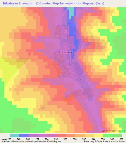 Nikolaevo,Bulgaria Elevation Map