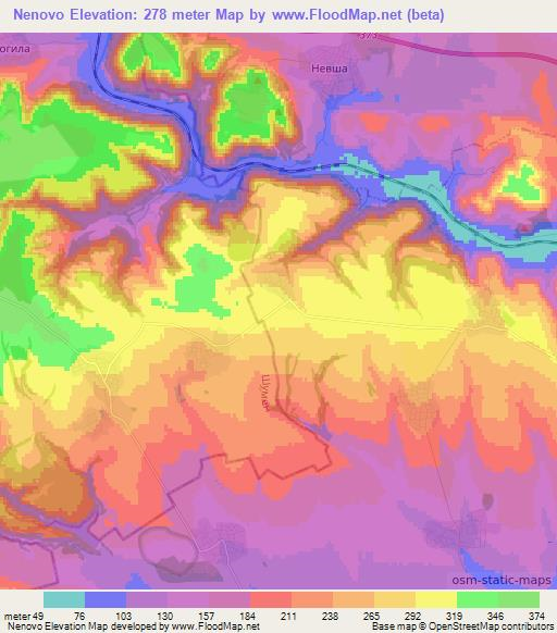 Nenovo,Bulgaria Elevation Map