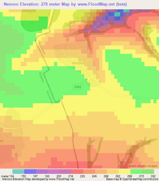 Nenovo,Bulgaria Elevation Map